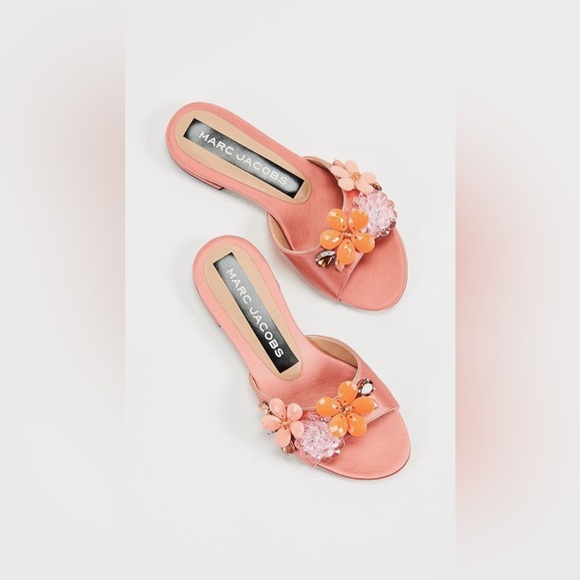 Marc Jacobs Women's Clara Embellished Slide Sandal, Salmon  11 - Picture 2 of 10
